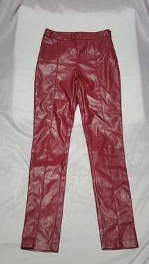 idem ditto Red Faux Leather Straight Leg Pants Size S